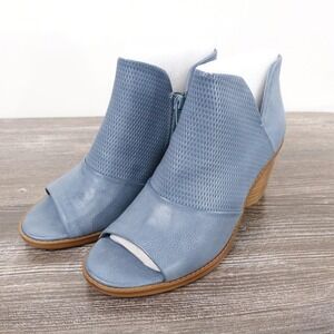 New! Frye And Co Aiza Booties Womens Size 6 Blue Polyurethane Peep Toe Ankle